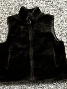 2000s Bilblass Reversible Faux Fir Vest Size L